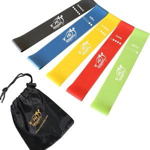 NEW Fit Simplify Resistance Loop Exercise Bands with Instruction Guide Carry Bag